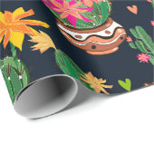 Kleurrijk Cactus Garden Wrapping Paper Cadeaupapier (Rol Hoek)