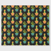 Kleurrijk Cactuspatroon Cadeaupapier (Vlak)