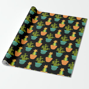 Kleurrijk Cactuspatroon Cadeaupapier
