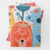Kleurrijk cadeaupapier voor kinderen (In situ)