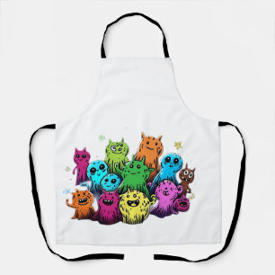 Kleurrijk Cadeauparty Voor Monsters Witte Keuken S Schort