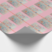 Kleurrijk cadeautje voor blije verjaardag, inpakpa cadeaupapier (Hoek)