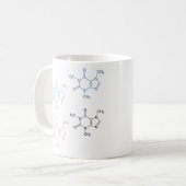 Kleurrijk Cafeïne Molecule Patroon Koffiemok (Voorkant links)
