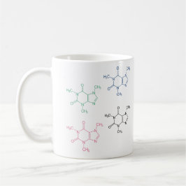 Kleurrijk Cafeïne Molecule Patroon Koffiemok