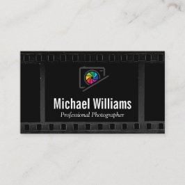 Kleurrijk Cameralenzenlogo | Filmstrook Visitekaartje