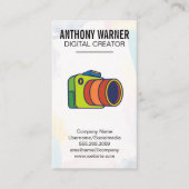 Kleurrijk Camerologo Visitekaartje (Voorkant)