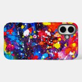 Kleurrijk canvas met verfspatten kunst Case-Mate iPhone case (Achterkant (horizontaal))