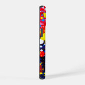 Kleurrijk canvas met verfspatten kunst iPhone 15 case (Rechterkant)