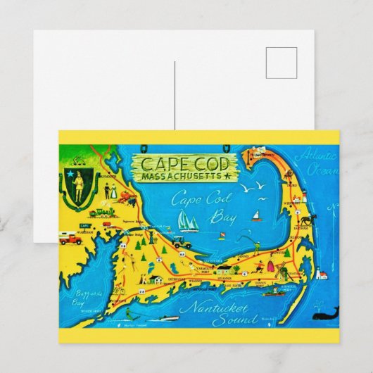 Kleurrijk Cape Cod  Briefkaart (Voorkant / Achterkant)