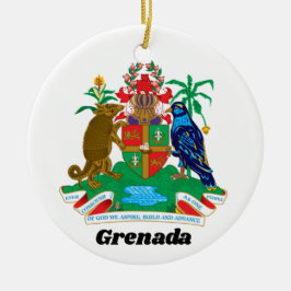 Kleurrijk Caribisch Wapen Eiland Grenada Keramisch Ornament