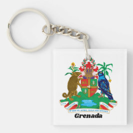 Kleurrijk Caribisch Wapen Eiland Grenada Sleutelhanger