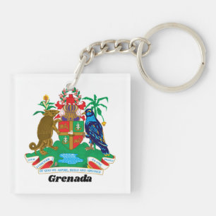 Kleurrijk Caribisch Wapen Eiland Grenada Sleutelhanger
