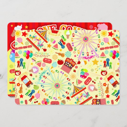 Kleurrijk Carnaval - Aangepaste verjaardagsuitnodi Kaart (Voorkant / Achterkant)