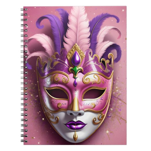 Kleurrijk carnaval masker notitieboek (Voorkant)