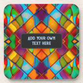 Kleurrijk carnaval van glas met jouw tekst trillen bier onderzetter (Voorkant)