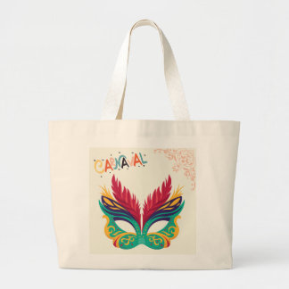 Kleurrijk Carnavalsmasker – Feestelijke Mardi Gras Grote Tote Bag