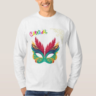 Kleurrijk Carnavalsmasker – Feestelijke Mardi Gras T-shirt