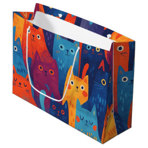 Kleurrijk Cartoon Kat Patroon Schattige Whimsica Groot Cadeauzakje