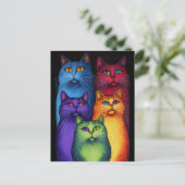 Kleurrijk Cats Briefkaart (Staand voorkant)