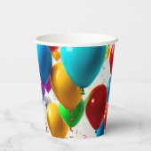 Kleurrijk Celebration ballon ontwerp Papieren Bekers (Achterkant)