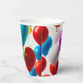 Kleurrijk Celebration ballon ontwerp Papieren Bekers (Rechts)