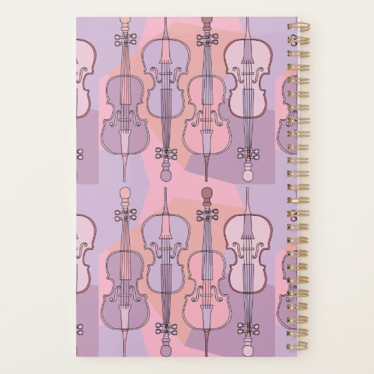 Kleurrijk cello patroon planner (Achterkant)