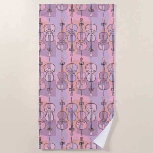 Kleurrijk cello patroon strandlaken (Voorkant)