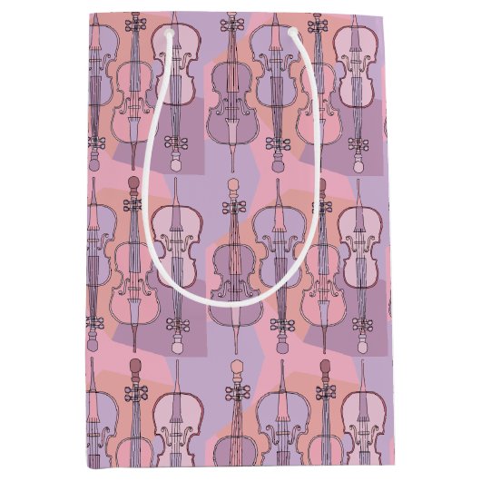 Kleurrijk Cellos Patroon Medium Cadeauzakje (Voorkant)