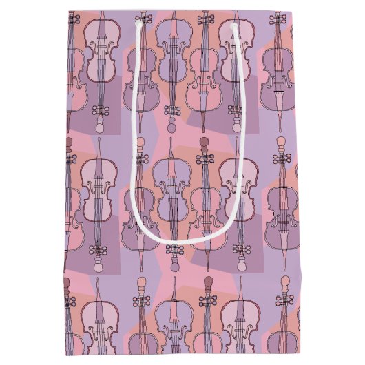 Kleurrijk Cellos Patroon Medium Cadeauzakje (Achterkant)
