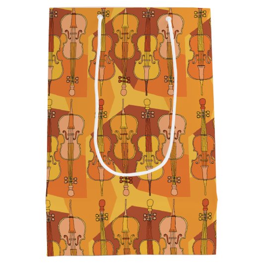 Kleurrijk Cellos Patroon Medium Cadeauzakje (Achterkant)