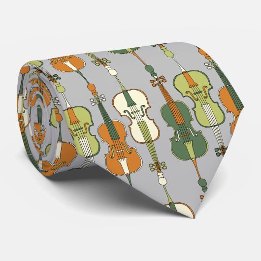 Kleurrijk Cellos Patroon Stropdas (Opgerold)