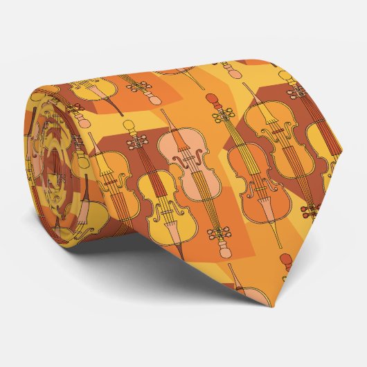 Kleurrijk Cellos Patroon Stropdas (Opgerold)
