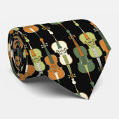 Kleurrijk Cellos Patroon Stropdas (Opgerold)