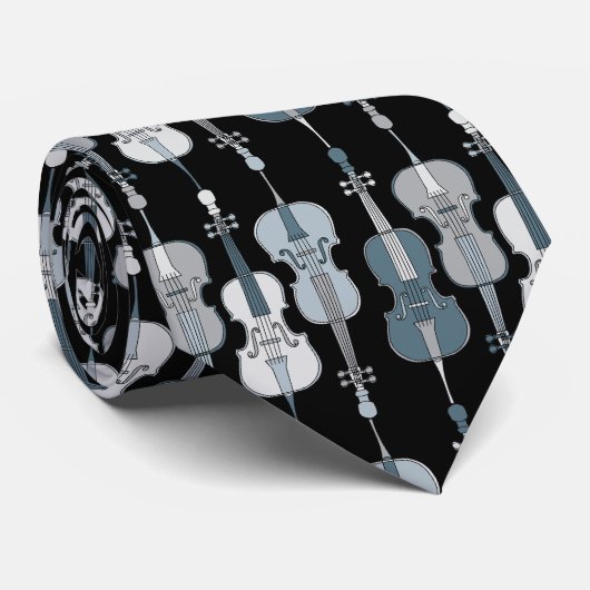 Kleurrijk Cellos Patroon Stropdas (Opgerold)