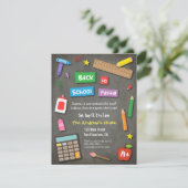 Kleurrijk Chalkboard Terug naar schoolfeest Kaart (Staand voorkant)