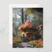  kleurrijk champignonhuis feestdagenkaart (Voorkant / Achterkant)