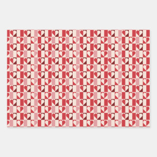 Kleurrijk Checkerboard Heart Wrapping Paper