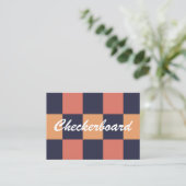 Kleurrijk Checkerboard Patroon Visitekaartje (Staand voorkant)