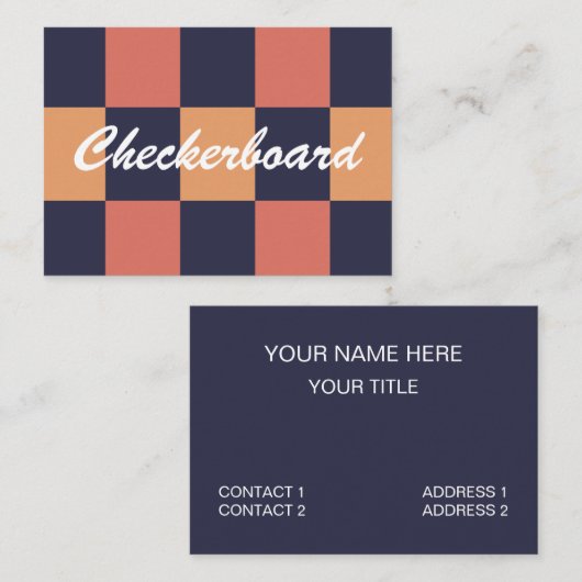 Kleurrijk Checkerboard Patroon Visitekaartje (Voorkant / Achterkant)