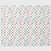 Kleurrijk Checkerboard Retro Script Wrapping Paper Cadeaupapier (Vlak)