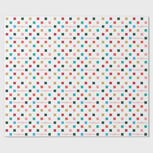 Kleurrijk Checkerboard Retro Script Wrapping Paper Cadeaupapier (Vlak)