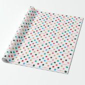 Kleurrijk Checkerboard Retro Script Wrapping Paper Cadeaupapier (Uitgerold)