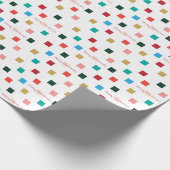 Kleurrijk Checkerboard Retro Script Wrapping Paper Cadeaupapier (Hoek)