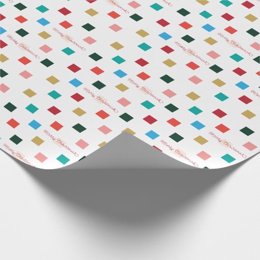Kleurrijk Checkerboard Retro Script Wrapping Paper Cadeaupapier (Hoek)