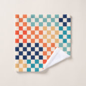 Kleurrijk Checkered-schaakbordpatroon Bad Handdoek (Wasdoekje)