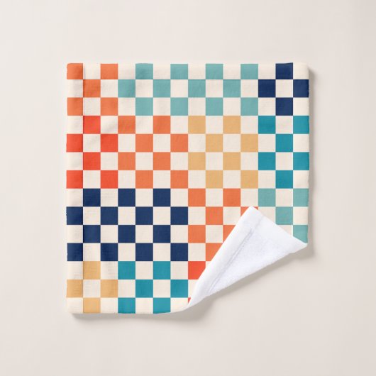 Kleurrijk Checkered-schaakbordpatroon Bad Handdoek (Wasdoekje)