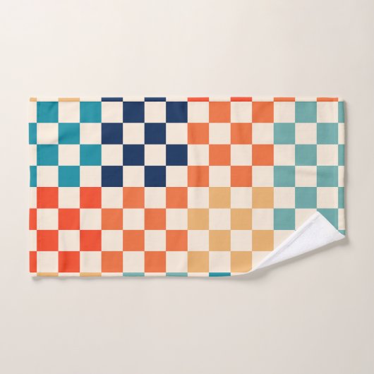 Kleurrijk Checkered-schaakbordpatroon Bad Handdoek (Handdoek)