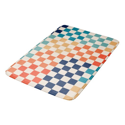 Kleurrijk Checkered-schaakbordpatroon Badmat (Gekanteld)