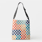 Kleurrijk Checkered-schaakbordpatroon Crossbody Tas (Achterkant)