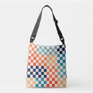 Kleurrijk Checkered-schaakbordpatroon Crossbody Tas